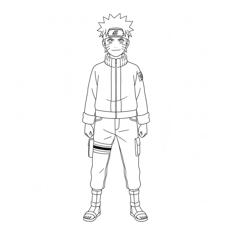 Anime Character Coloring Books Line Art
