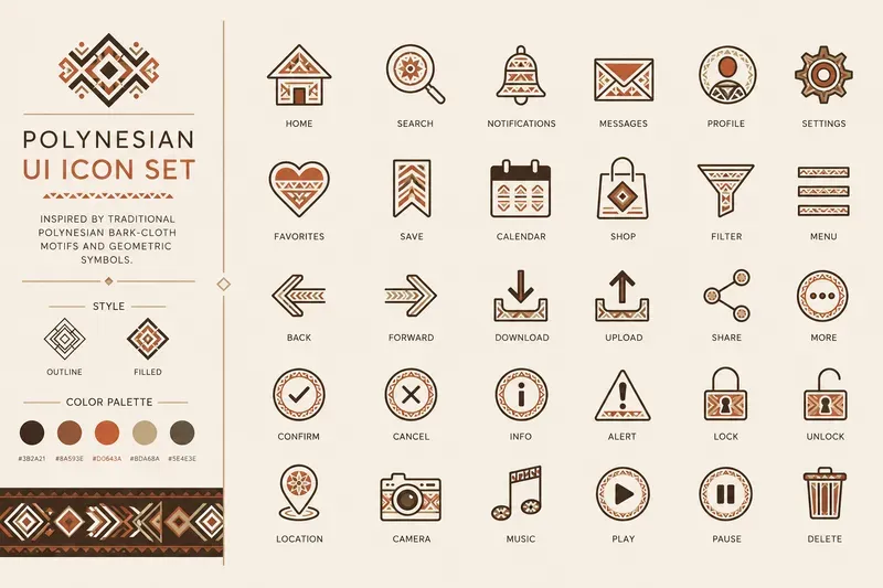 Ethnic Symbol UI Icon Systems
