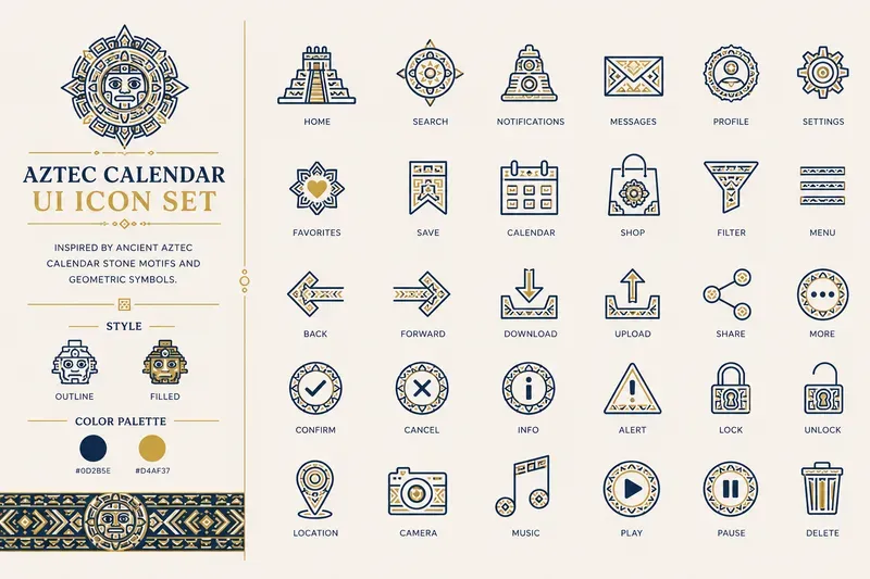 Ethnic Symbol UI Icon Systems