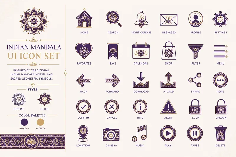 Ethnic Symbol UI Icon Systems