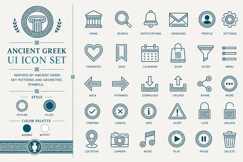 Ethnic Symbol UI Icon Systems