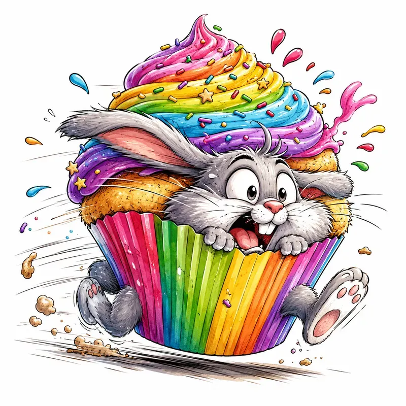 Funny Cartoon Animals In Food Collections
