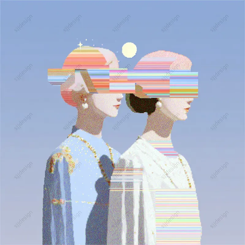 Dreamy Glitch Pastel Portraits