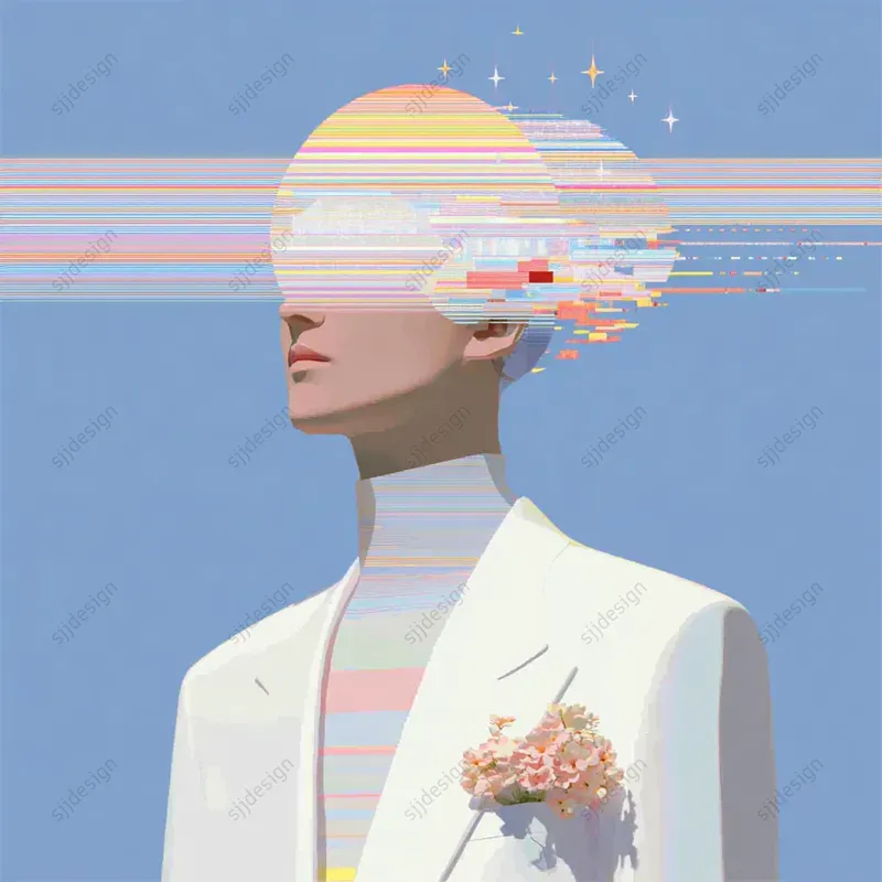 Dreamy Glitch Pastel Portraits
