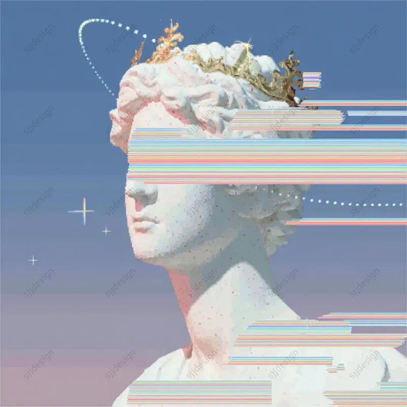 Dreamy Glitch Pastel Portraits