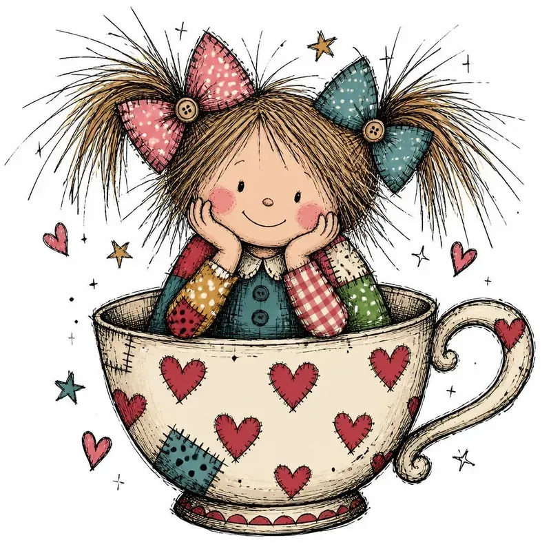 Boho Girls Whimsical Etsy Cliparts