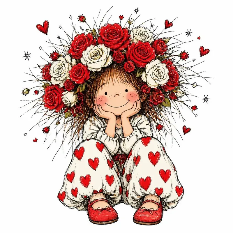 Boho Girls Whimsical Etsy Cliparts