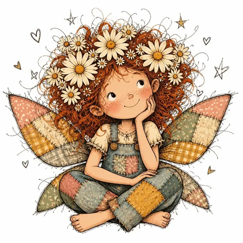 Boho Girls Whimsical Etsy Cliparts