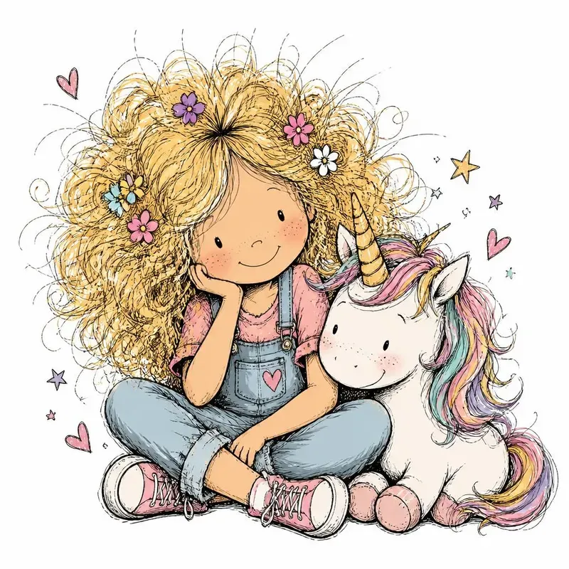 Boho Girls Whimsical Etsy Cliparts