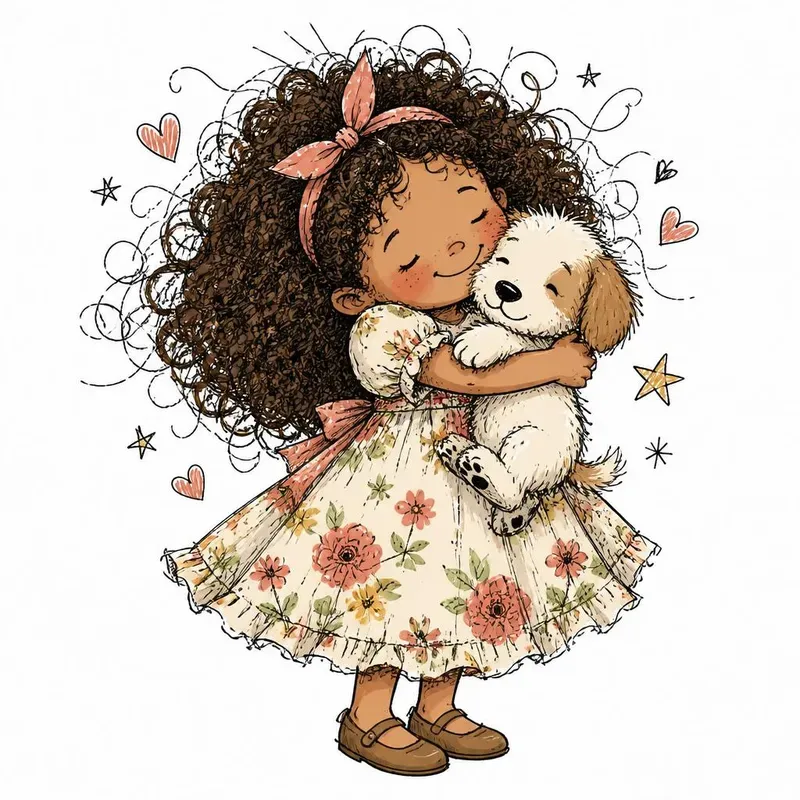 Boho Girls Whimsical Etsy Cliparts