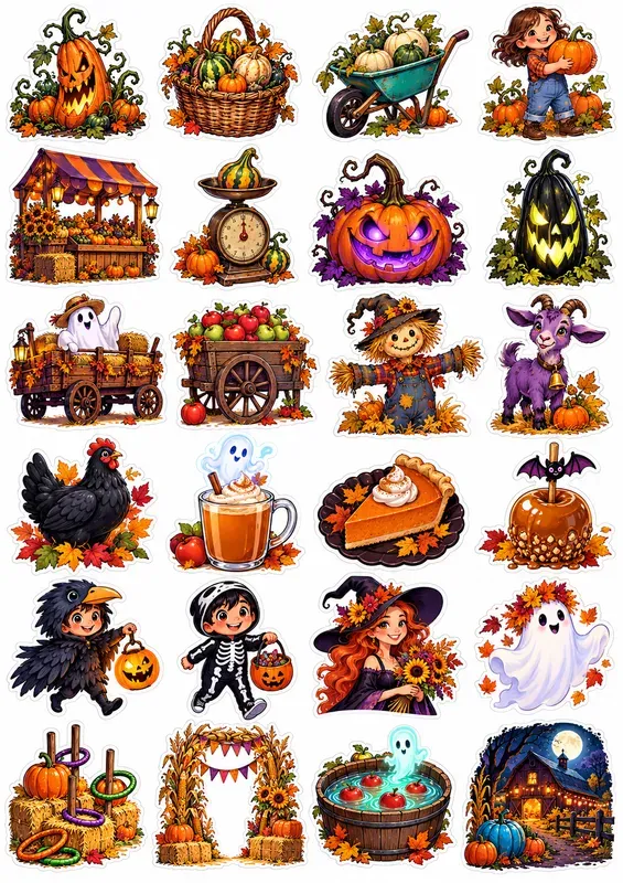 Pumpkin Harvest Sticker Sheets