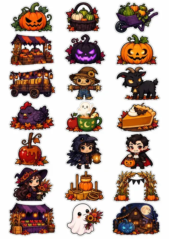 Pumpkin Harvest Sticker Sheets