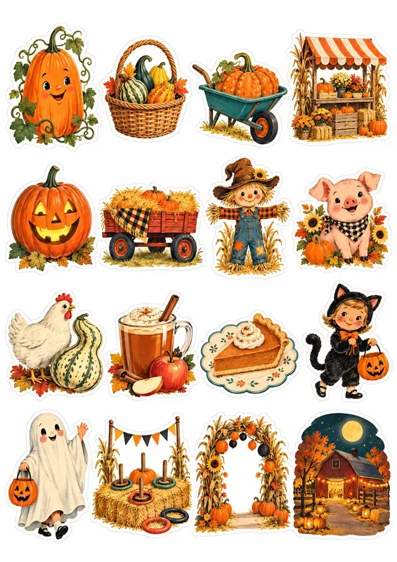 Pumpkin Harvest Sticker Sheets