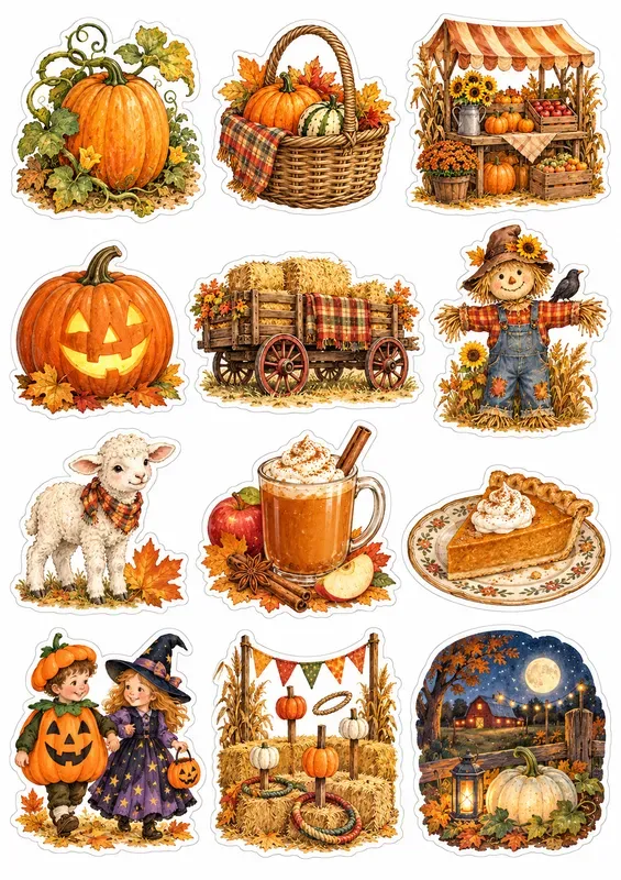 Pumpkin Harvest Sticker Sheets