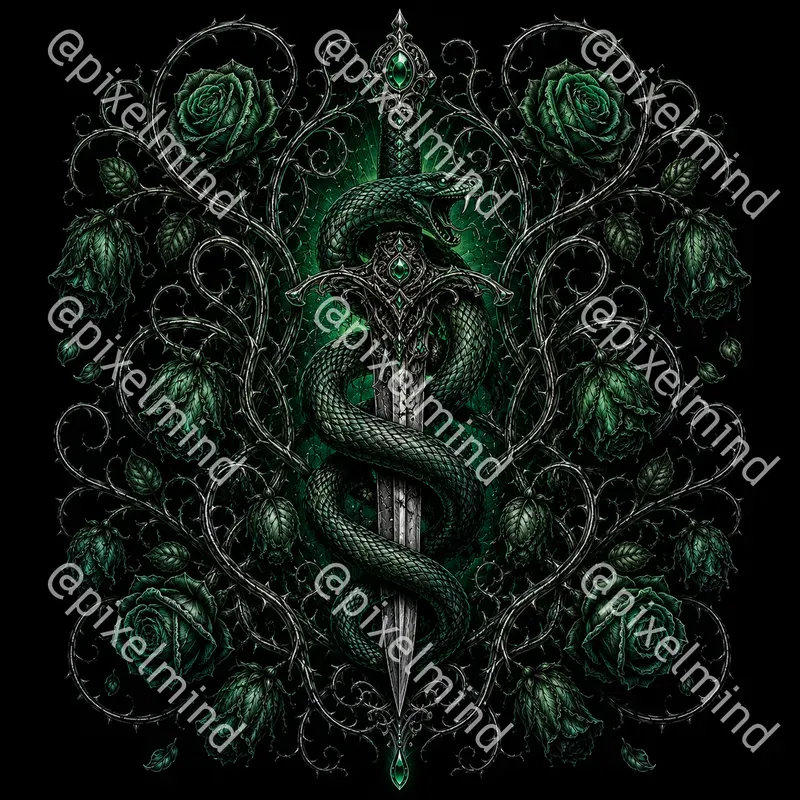 Dark Botanical Gothic Tshirt Glows