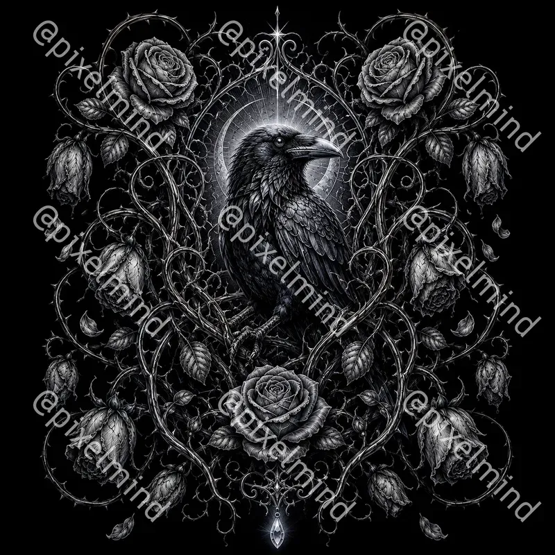 Dark Botanical Gothic Tshirt Glows
