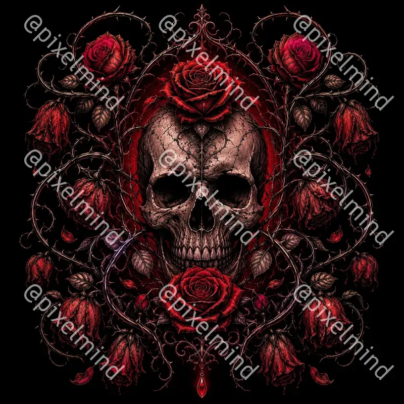 Dark Botanical Gothic Tshirt Glows