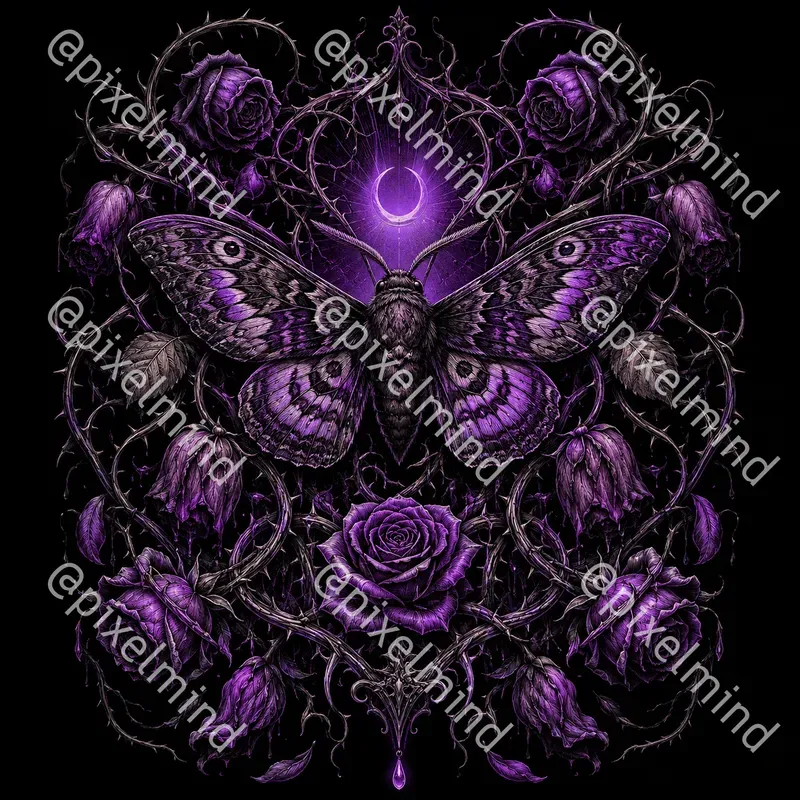 Dark Botanical Gothic Tshirt Glows