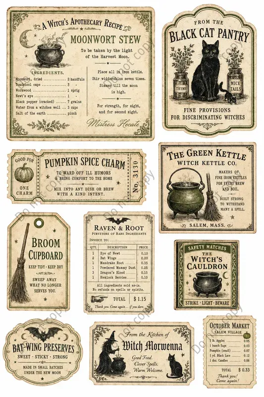 Vintage Halloween Ephemera Sheets