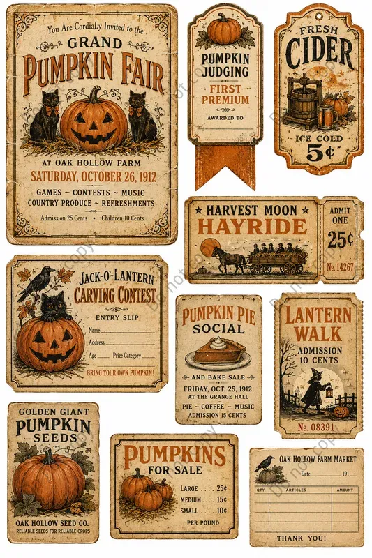 Vintage Halloween Ephemera Sheets