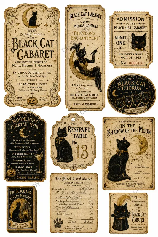 Vintage Halloween Ephemera Sheets
