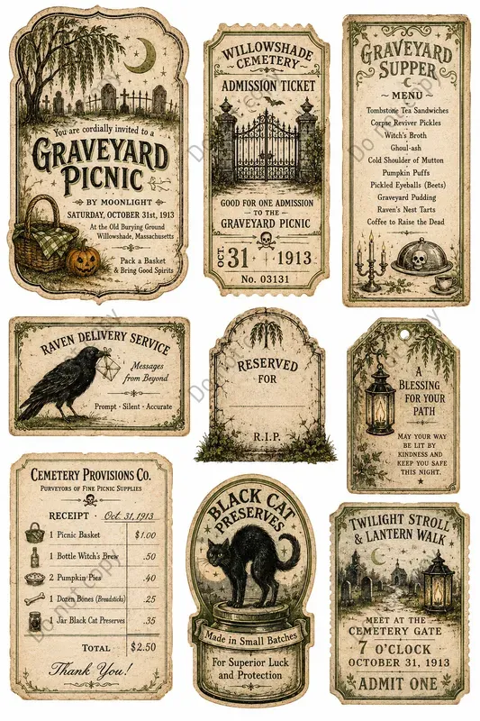 Vintage Halloween Ephemera Sheets