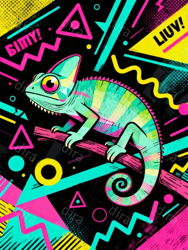 Colourful Animal Memphis Designs