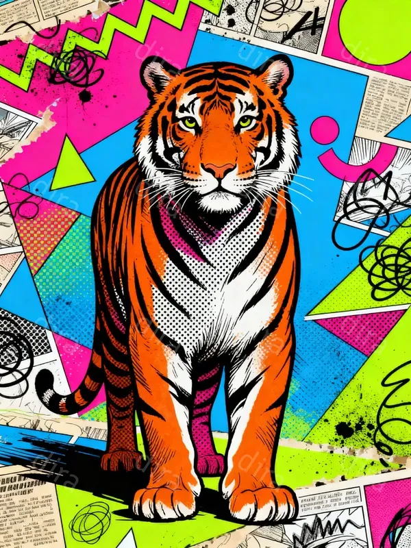 Colourful Animal Memphis Designs