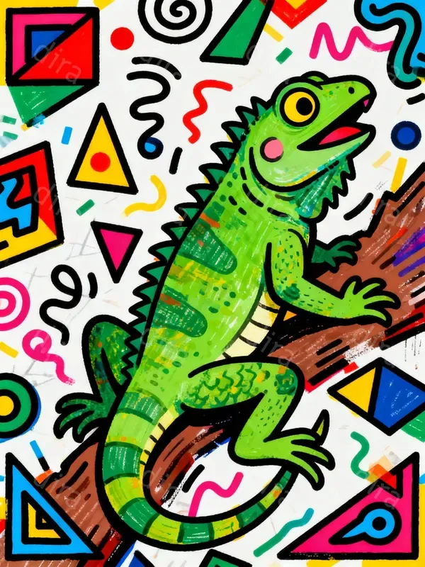 Colourful Animal Memphis Designs