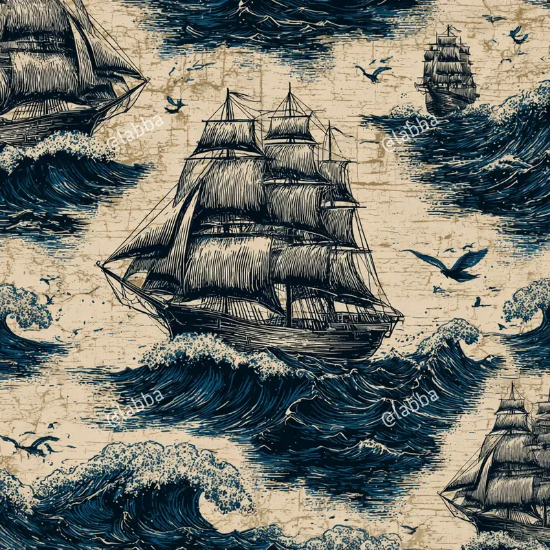 Vintage Mariner Block Print Patterns