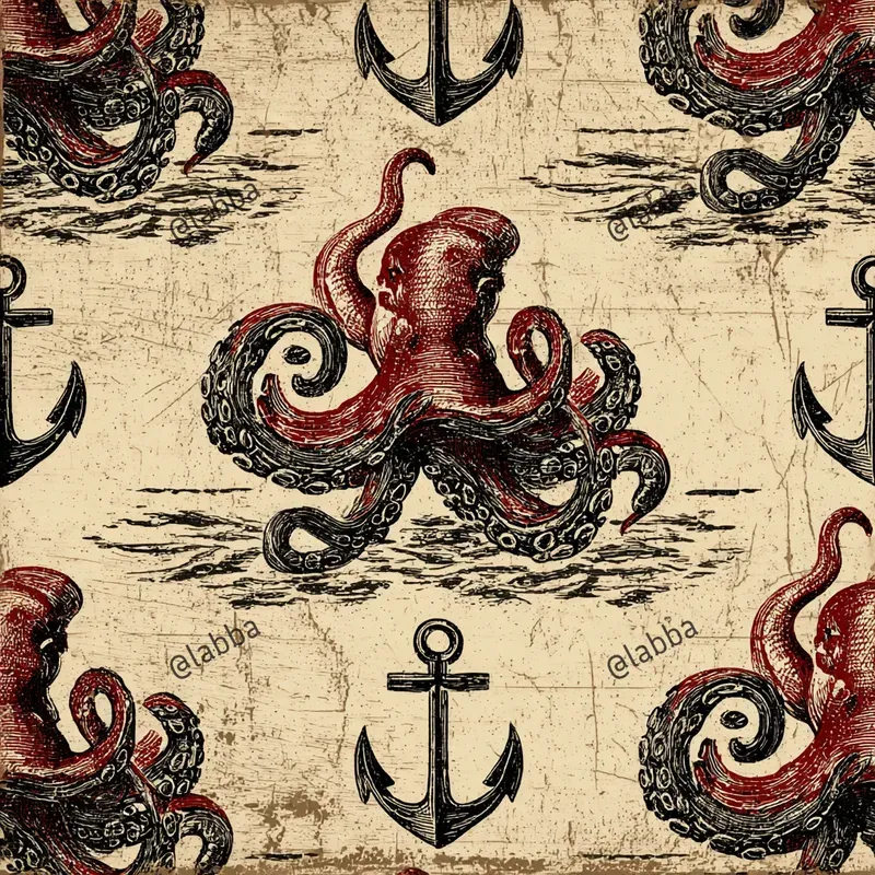 Vintage Mariner Block Print Patterns