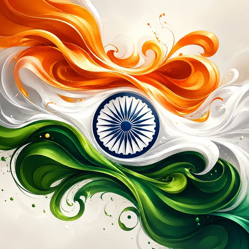 Abstract Flowing Flag Art