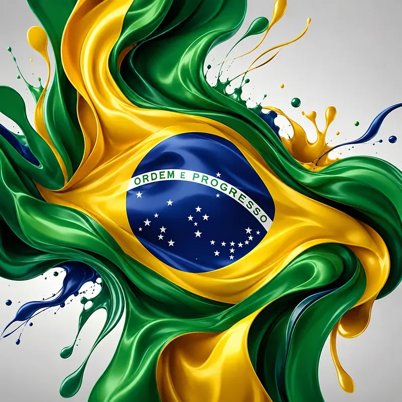 Abstract Flowing Flag Art