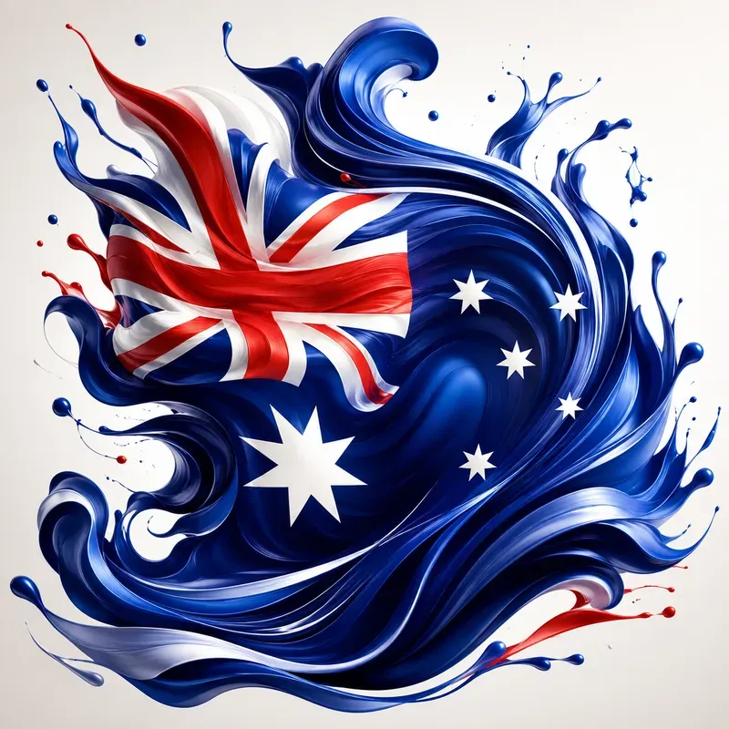 Abstract Flowing Flag Art