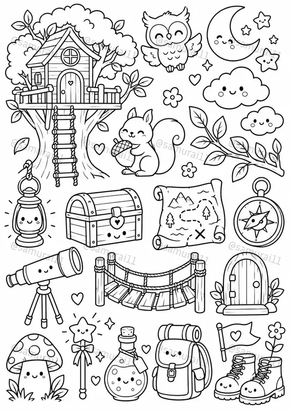 Kawaii Doodle Coloring Page Makers