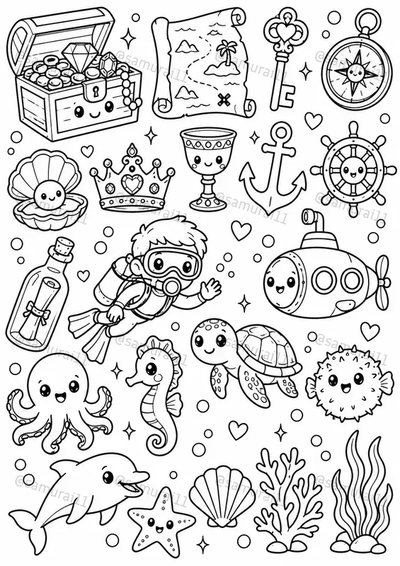 Kawaii Doodle Coloring Page Makers