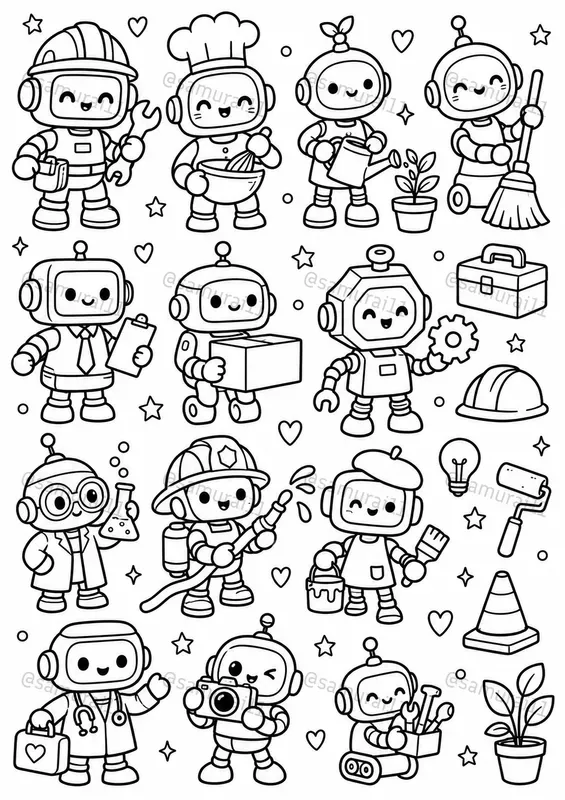Kawaii Doodle Coloring Page Makers