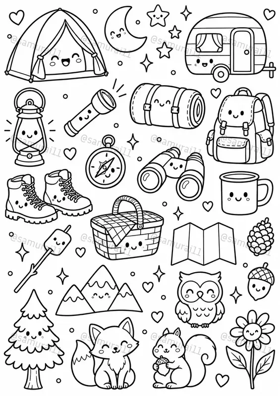 Kawaii Doodle Coloring Page Makers
