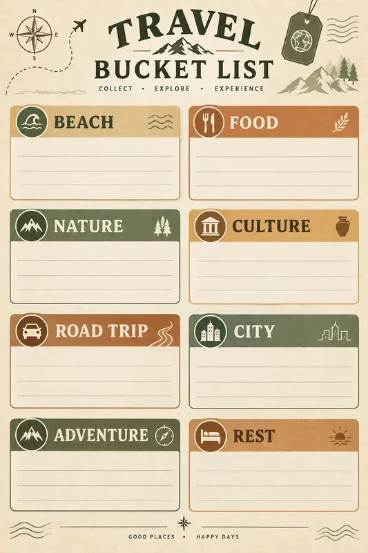 Travel Bucket List Journals