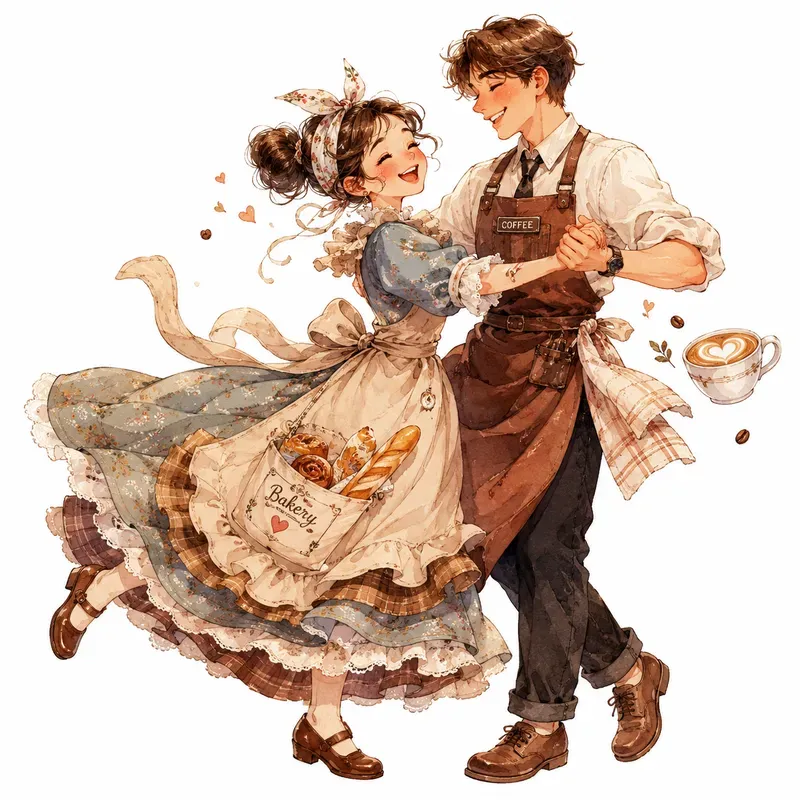 Whimsical Dancing Couples Art Packs