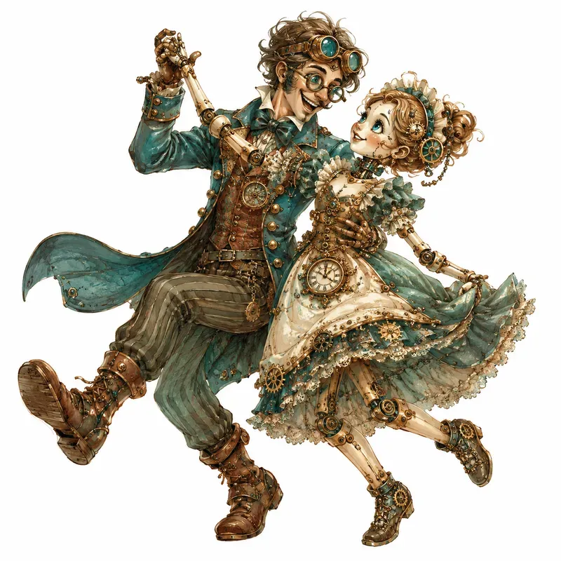Whimsical Dancing Couples Art Packs