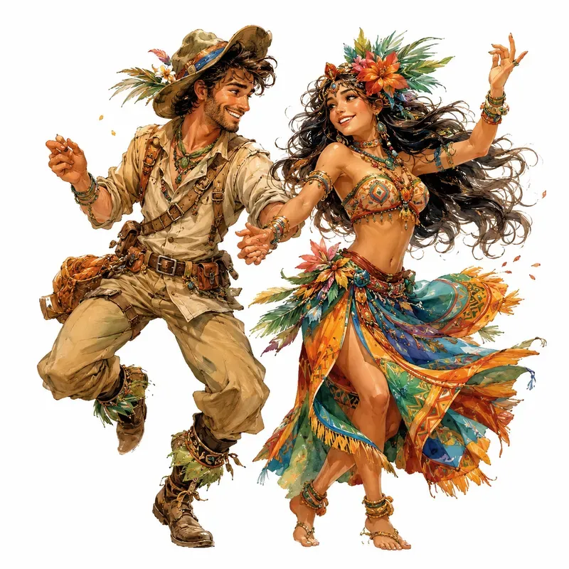 Whimsical Dancing Couples Art Packs