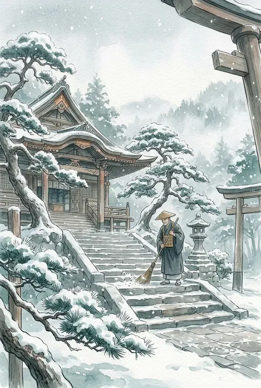 Cinematic Japanese Scene Watercolors