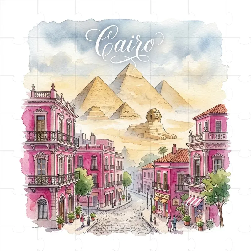 Whimsical Watercolor City Mashup Posters