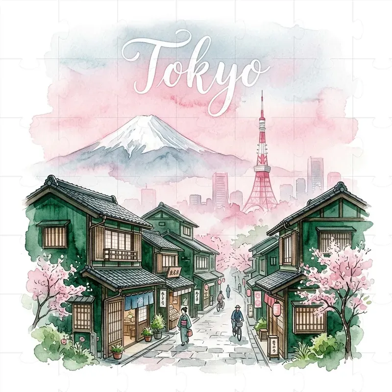 Whimsical Watercolor City Mashup Posters