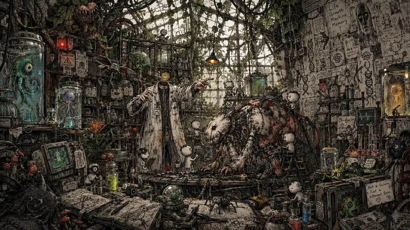 Surreal Mad Scientist Lab Illustrations