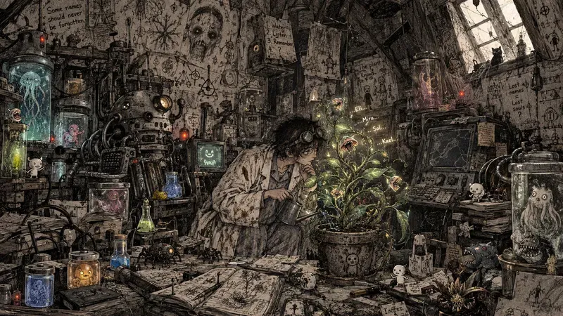 Surreal Mad Scientist Lab Illustrations