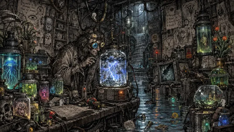 Surreal Mad Scientist Lab Illustrations