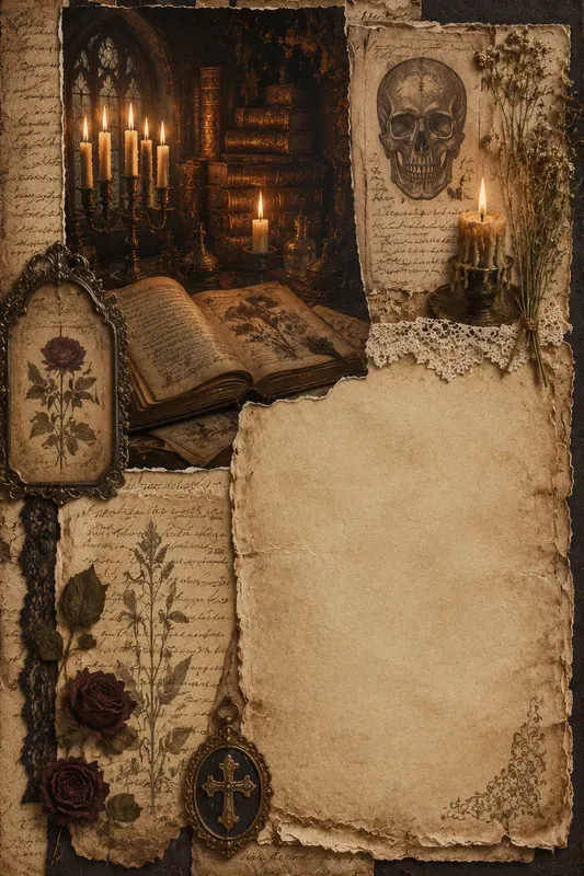 Candlelit Vintage Junk Journal Pages