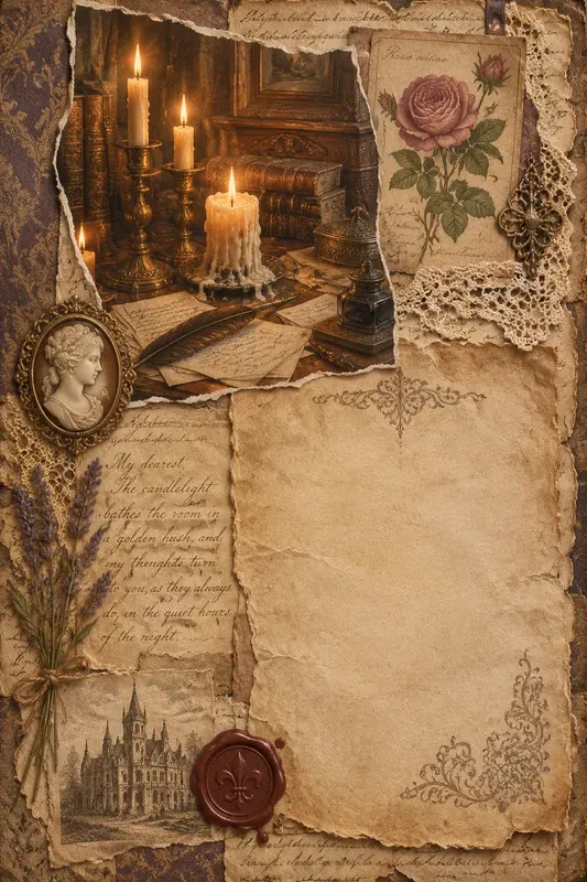 Candlelit Vintage Junk Journal Pages
